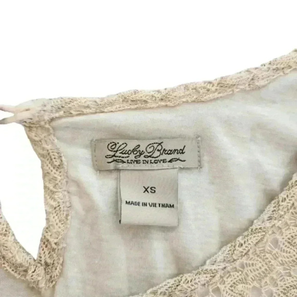 Lucky Brand Dress Retro Crochet Women XS 70s Layers Gold Crochet Fairy Y2K Boho - Picture 9 of 13